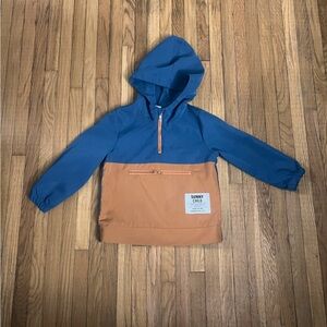 Shein 4Y Blue and Tan Hooded Windbreaker